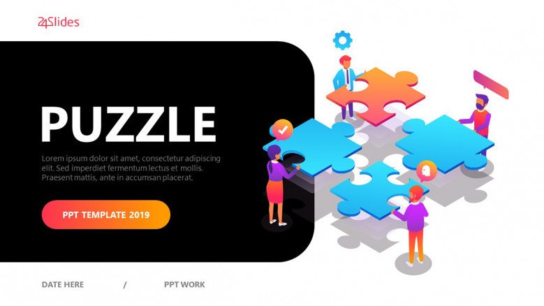 Puzzle Presentation Template in playful style