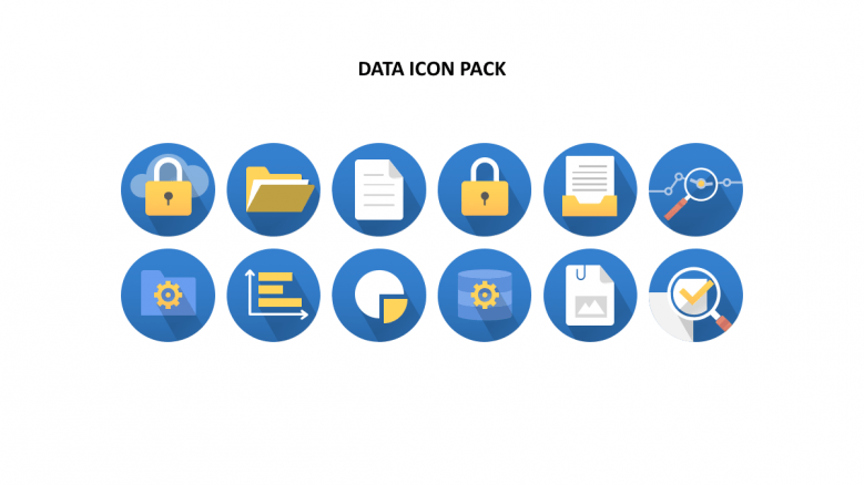 Circle background data icons