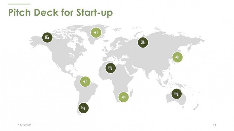 pitch deck for start up in world map