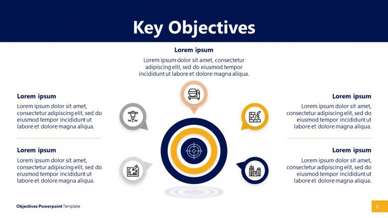 Strategic Objectives diagram PowerPoint Template