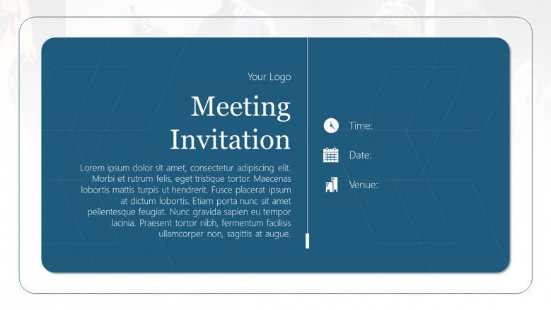 Blue Business Meeting Invitation Template