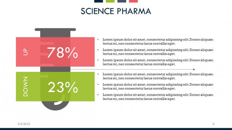 science pharma data driven comparison slide with key points text