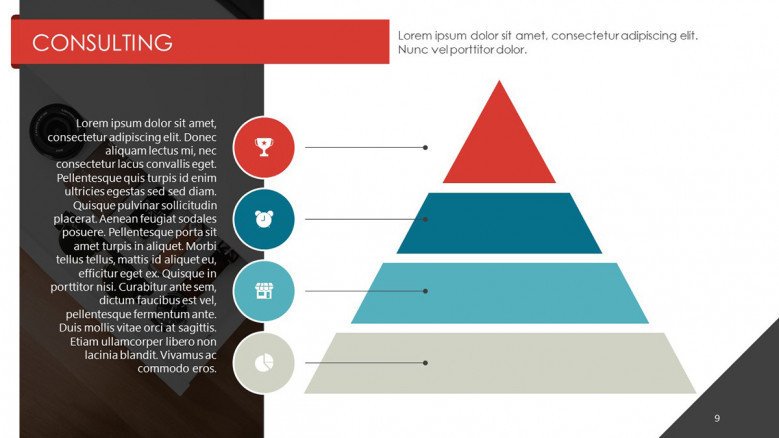 consulting in pyramid chart with four key points