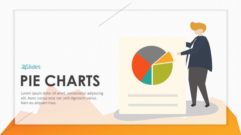 playful pie chart with illustration welcome slide
