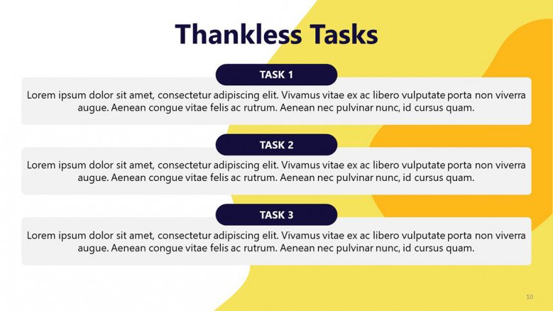 Thankless Tasks Slide from Impact Effort Matrix PowerPoint Template