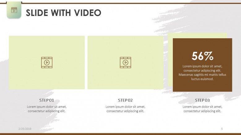 slide with two step video and data