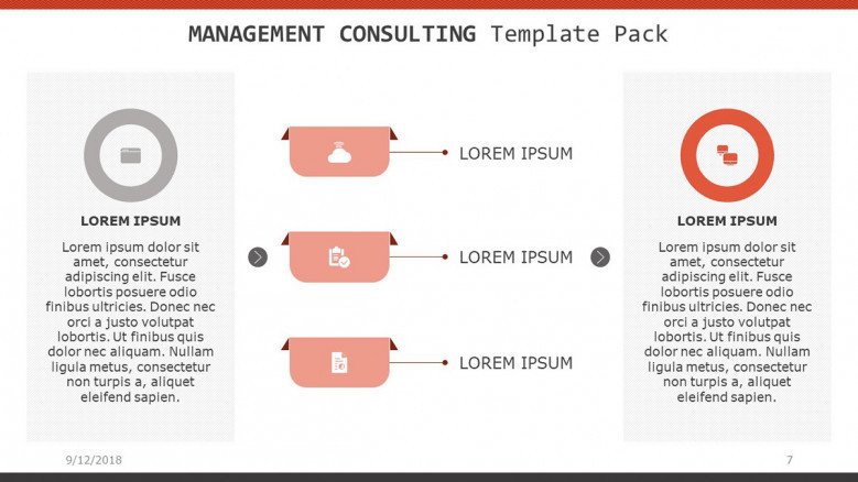 management consulting slide in three key factors with comment box