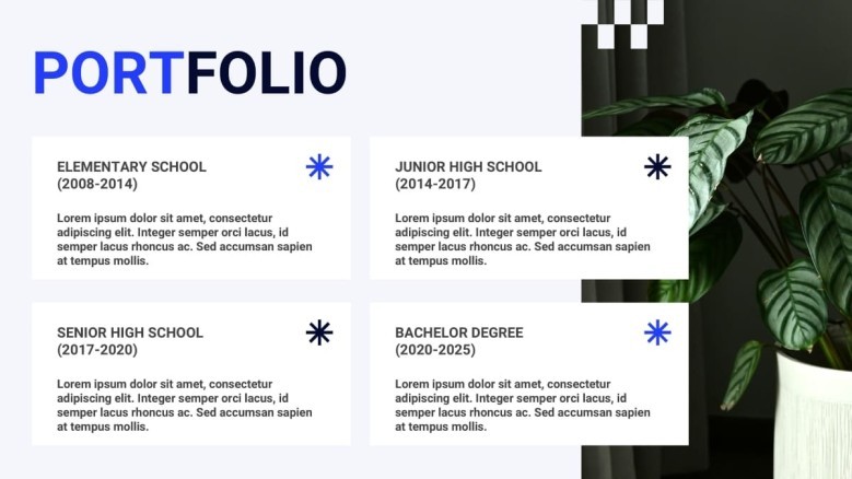 Education Slide for a Professional Portfolio Presentation