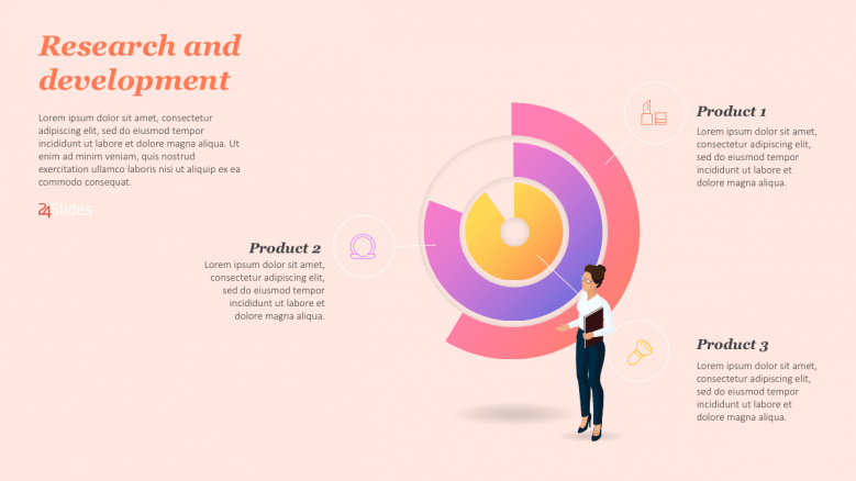 Colorful circles with 3 data illustration points