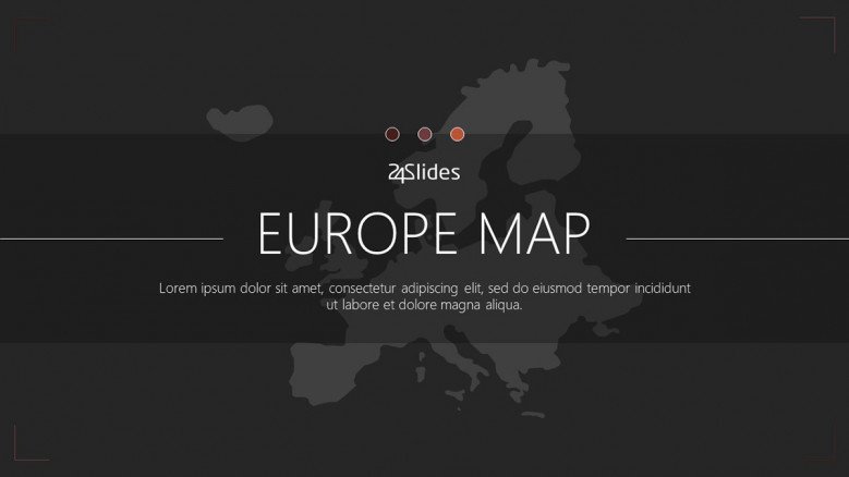 Welcome slide for Europe map in corporate style