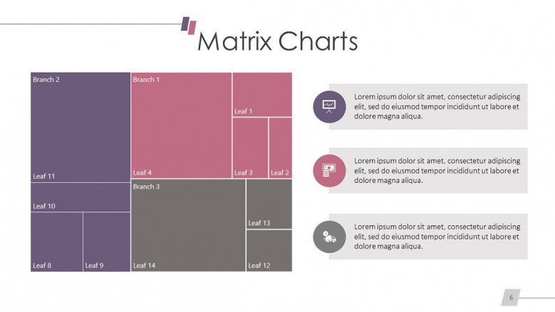 table-like matrix chart slide with text