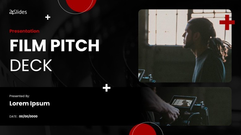 Film Pitch Deck Template in black and red