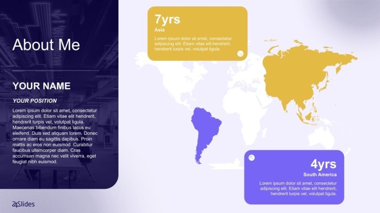 about me presentation with world map