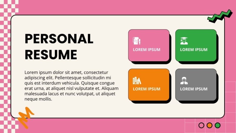 creative personal resume with cycle chart