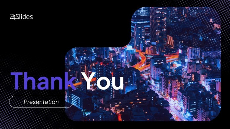 Creative Thank You Slide with business doodles as background