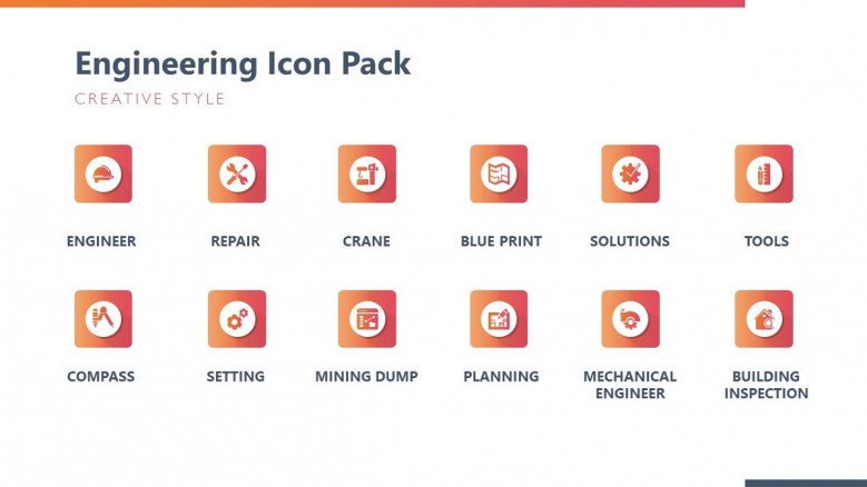 engineering icons template pack in creative style