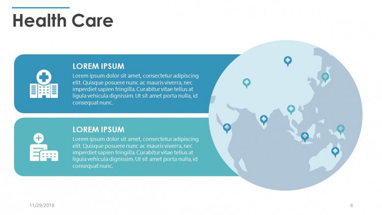 health care slide with world globe