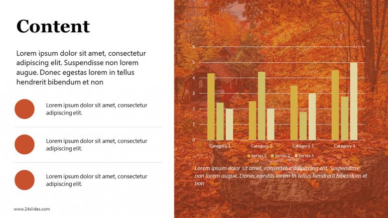 PowerPoint Text Slide with Fall Background