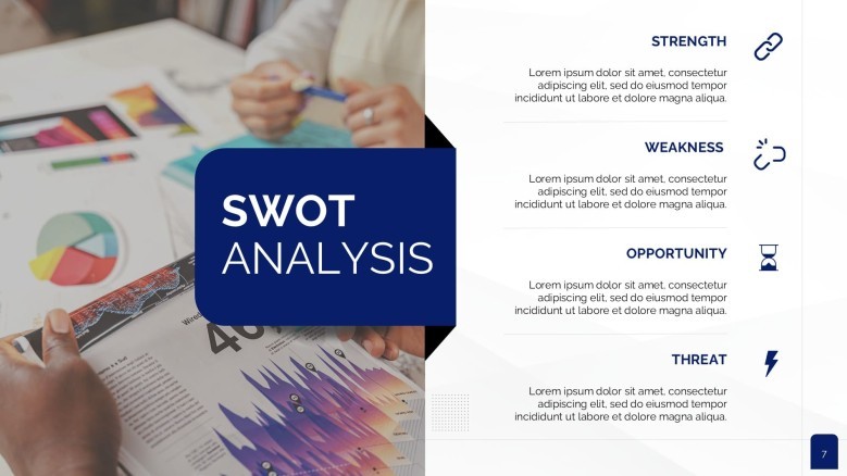 SWOT Analysis Slide for Pitchbook Presentation