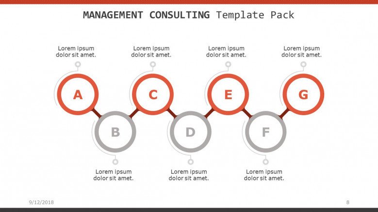 management consulting slide in seven chain points for target and planning