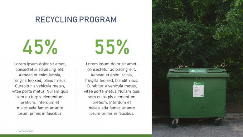 Recycling program results slide