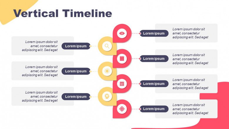 Vertical Timeline with eight circles