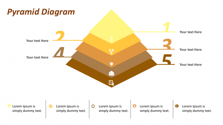 Pyramid diagram with 5 point text