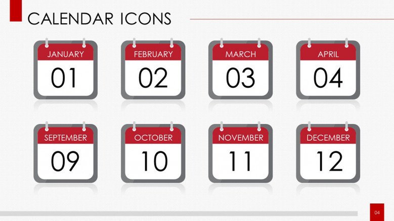 12 calendar icons