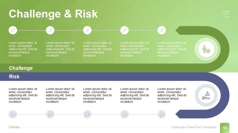 Five-level Challenge and Risk Pyramid in PowerPoint