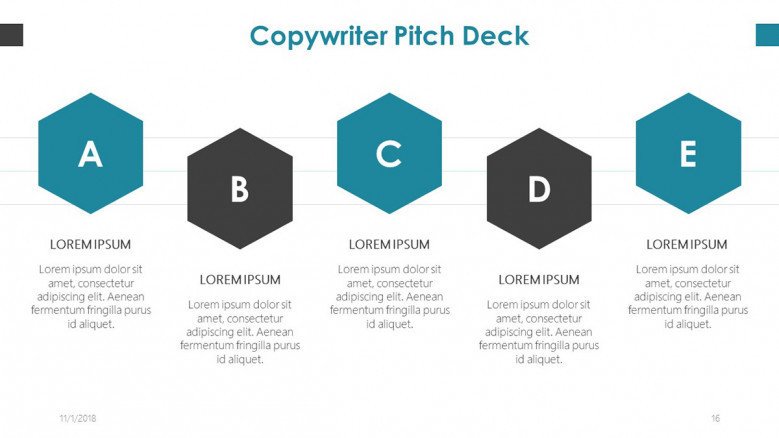 copywriter pitch deck in process slide