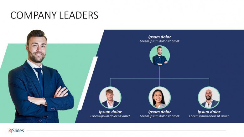Company leaders PowerPoint org chart