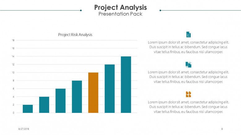 project analysis slide in bar graphs with text