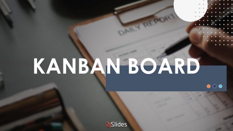 kanban board welcome slide in creative style with image