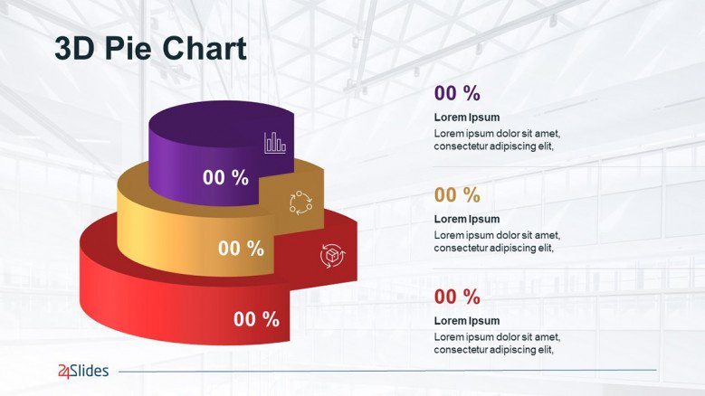 3D Pie Chart PowerPoint Infographic