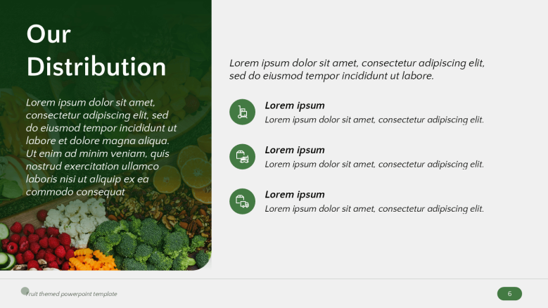Fruits Distribution PowerPoint Slide