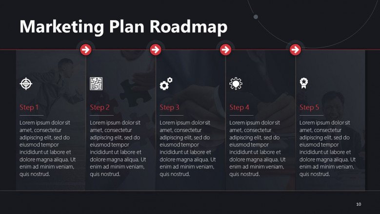 5-stage Marketing Plan Roadmap in PowerPoint