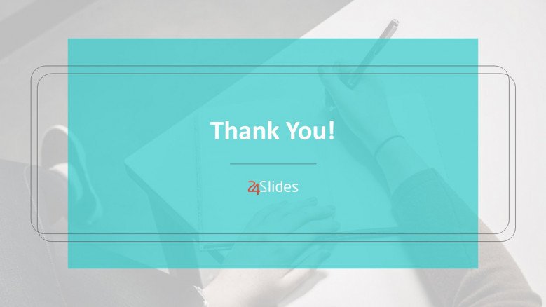 Corporate Thank You Slide in blue and grey