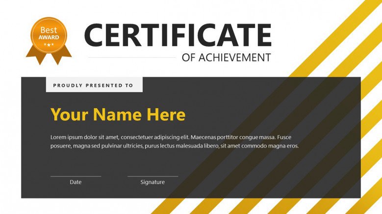 Award Certificate Slide