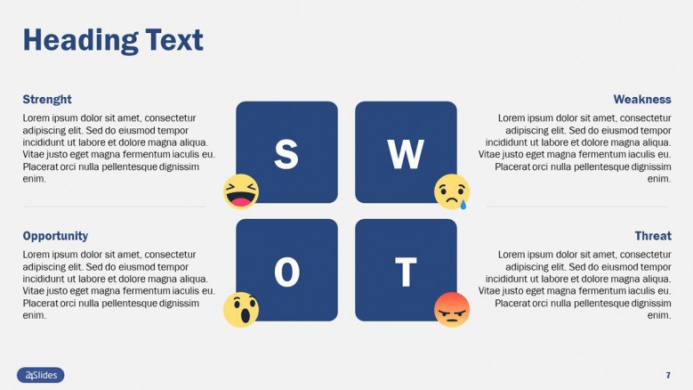 Playful SWOT Matrix in Facebook style