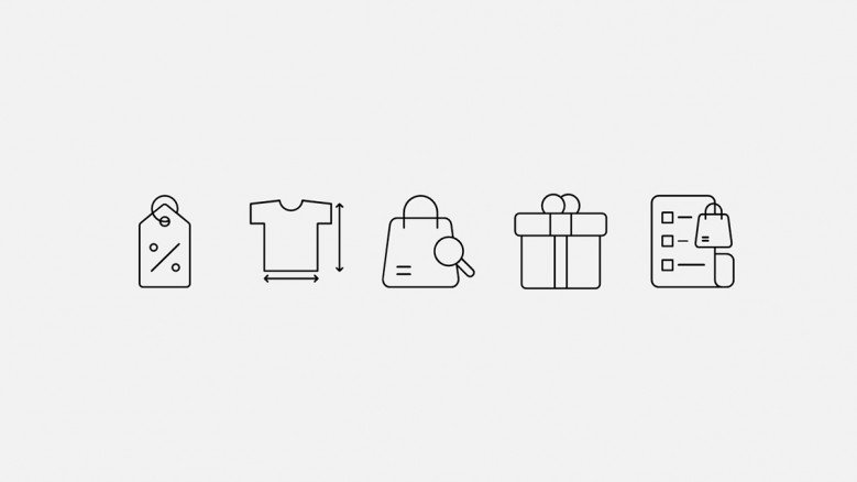 Icons for e-commerce company presentations