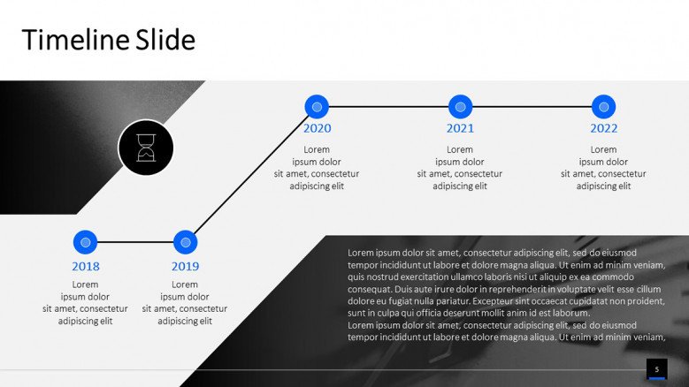 Blue and Grey IBM Timeline in PowerPoint