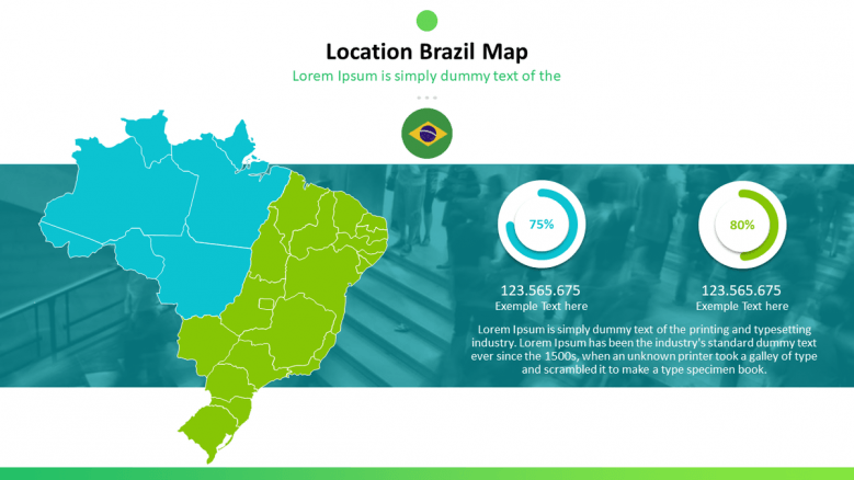 Brazil map with pie chart