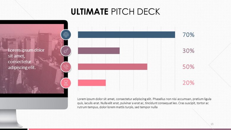 pitch deck slide with data driven bar chart
