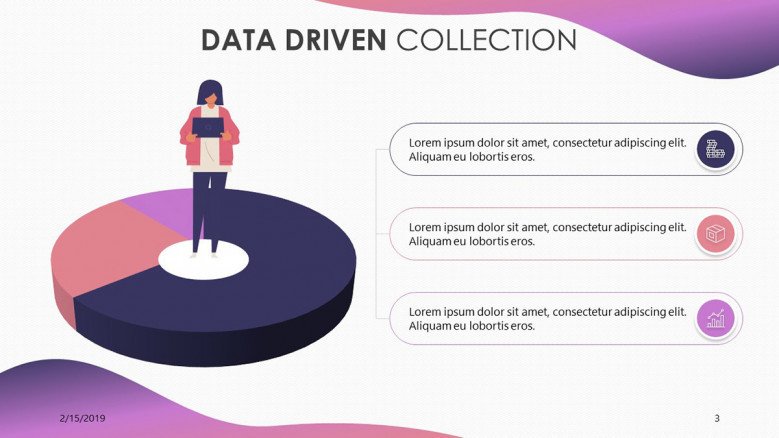 data driven pie chart with playful illustration