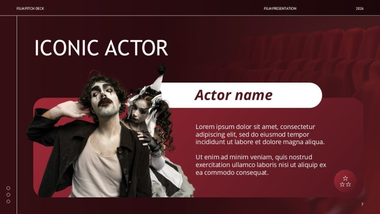 Internatinal Actor Profile Slide