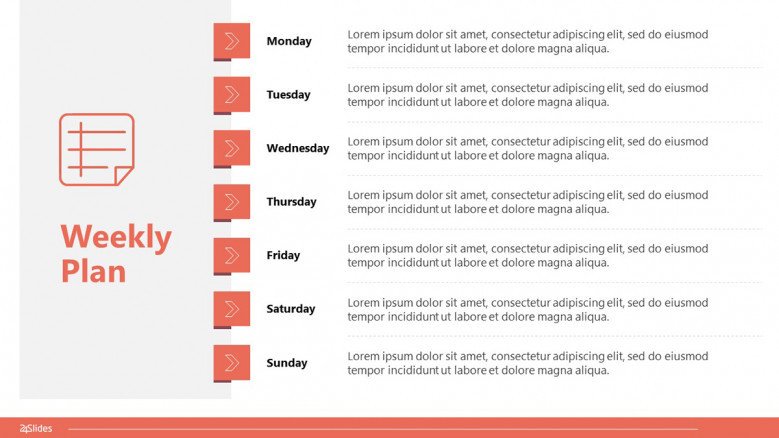 Vertical 7-day weekly plan