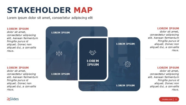 Stakeholders Venn Diagram with icons in corporate style