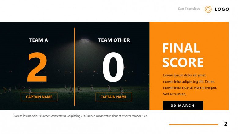 Soccer-themed Final Score Slide