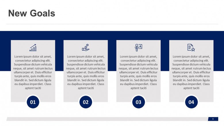 New Goals Slide for a quarterly business review presentation