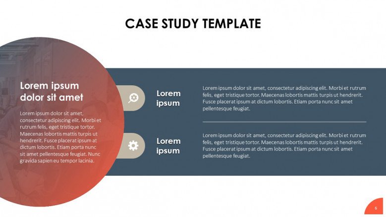 Creative text slide for a business case study